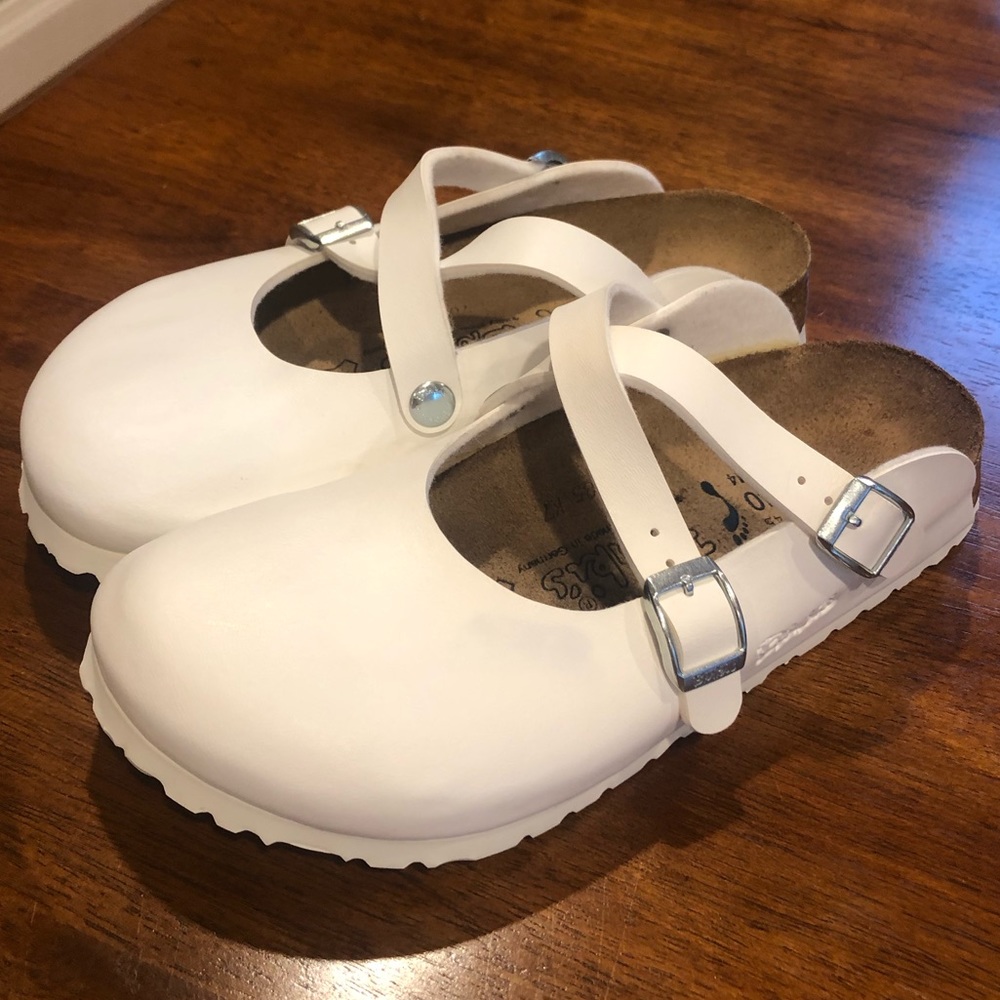 White Dorian clog birki’s